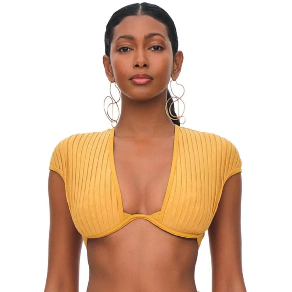 NWT Andrea Iyamah Pura Bikini Top XS | Mustard